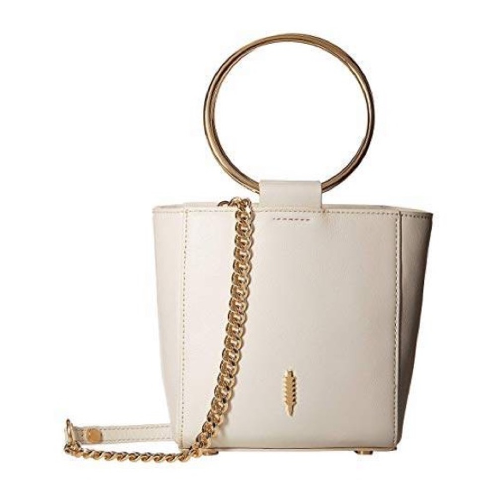 THACKER Le Bucket Mini Ivory Leather Bracelet Crossbody Bag